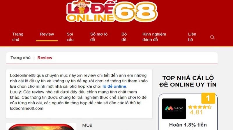 Lô đề online 68 chia sẻ top trang đánh lô đề online uy tín