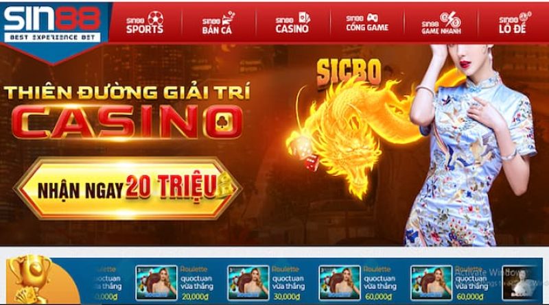 Cổng games Sin88 – Thế giới giải trí trực tuyến hàng đầu châu Á