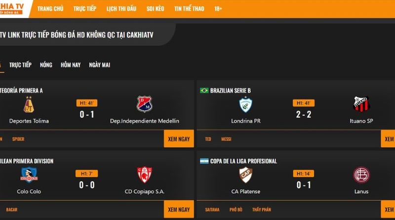 CakhiaTV | Trải nghiệm trực tiếp bóng đá hôm nay siêu hấp dẫn full HD