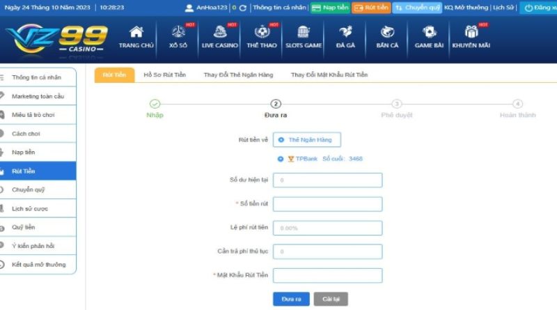 Vz99.ink Hướng Dẫn Rút Tiền Vz99 Nhanh Chóng – Tiện Lợi 